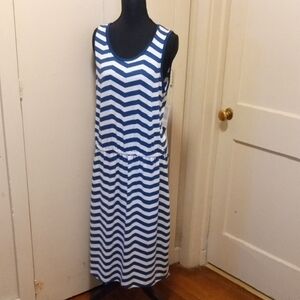 Tank Top Dress Blue and White